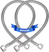 Universal Flexible Faucet Hose Connector, 12-Inch x 3/8" Comp x 1/2" FIP, Premium Braided Stainless Steel Faucet Water Supply Line for Kitchen Bat...