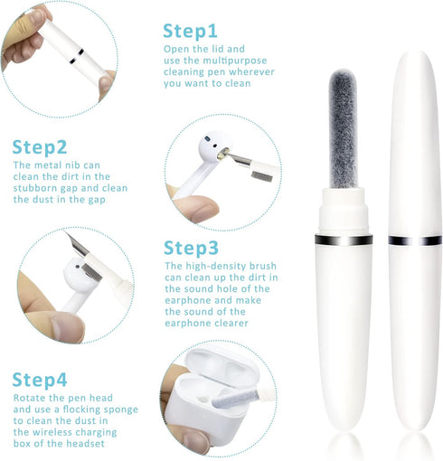 2022 New Cleaner Kit for Airpods Pro and 1/2 Multifunction Cleaning Pen with Soft Brush for Bluetooth Earphones Case (White1.0)......
