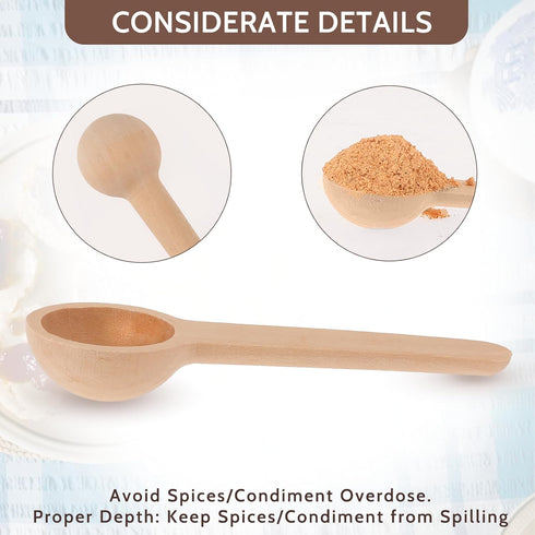 30 PCS Small Wooden Spoons Condiments Spoons Tiny Bath Salt Wooden Scoop Mini Wooden Bulk Spoons Small Spoons for Spice Jars Salt Honey Seasoning ...