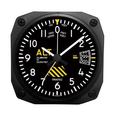Trintec 30 th Anniversary Aviation Altimeter Altitude Travel Alarm Clock 3.5" DM60-SE...