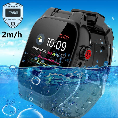 for Apple Watch Case 45mm Waterproof Case, IP68 Full Body Protection Case with Built-in Screen and Band, Case Cover for iWatch Series 9/8/7 45mm, ...