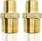 2pcs Reducing Hex Nipple, Brass 1/2" NPT Male x 3/8" NPT Male Pipe Fitting Reducer Nipple Adapter 1000psi Reducer Straight Connector (2pcs, 1/2"-3...