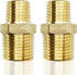 2pcs Reducing Hex Nipple, Brass 1/2" NPT Male x 3/8" NPT Male Pipe Fitting Reducer Nipple Adapter 1000psi Reducer Straight Connector (2pcs, 1/2"-3...