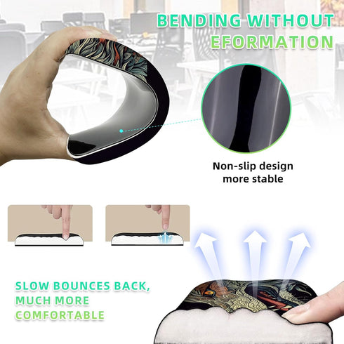 3-in-1 Large Mouse Pad Gaming Set with Stitched Edge Desk Pad Mat(31.4 x 11.8 inch) +Wrist Rest Pad +Coaster,Memory Foam Gel Wrist Rest for Desk W...