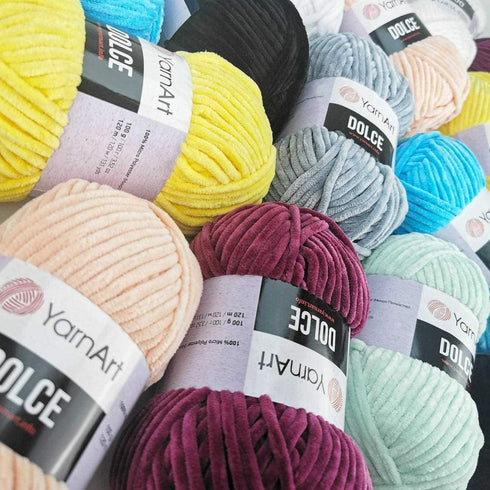 Yarn Art Dolce Yarn 100% MicroPolyester Velvet Blanket Amigurumi Super Bulky :6 Baby Chenille Yarn (1 Skein, 772)...
