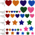 260 Pieces Colorful Glitter Foam Stickers Self Adhesive Stars Mini Heart Shapes Glitter Stickers, Kid's Arts Craft Supplies Greeting Cards Home De...