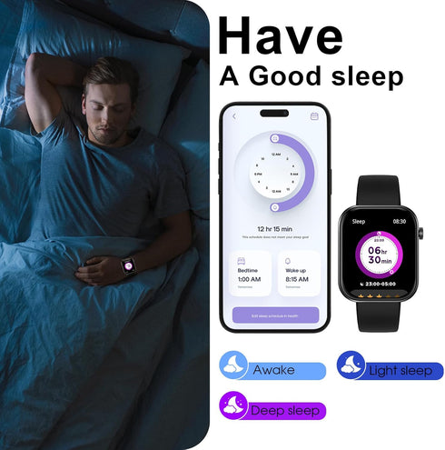 Smart Watch(Answer/Make Call),1.90" HD Smart Watches for Men Women, Activity Trackers and Smartwatches for Android ios, SpO2/Heart Rate Monitor/Sl...