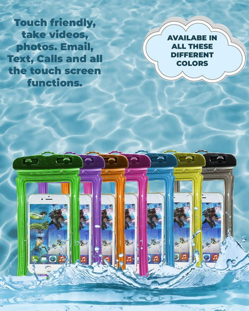 Universal Waterproof Phone Pouch Compatible with iPhone 15 14 13 12 11 Pro Pro Max Mini Plus, 8 7 6 SE Plus, Galaxy S24 S23 S22 S21 S20, Note 20, ...