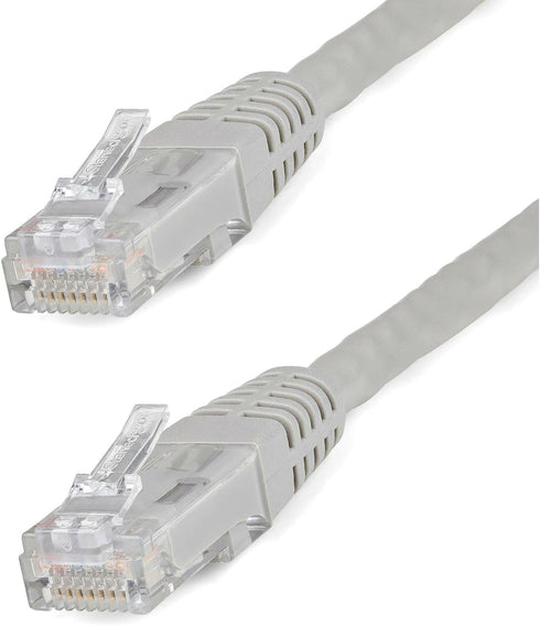 StarTech.com 1ft CAT6 Ethernet Cable - Gray CAT 6 Gigabit Ethernet Wire -650MHz 100W PoE++ RJ45 UTP Molded Category 6 Network/Patch Cord w/Strain ...