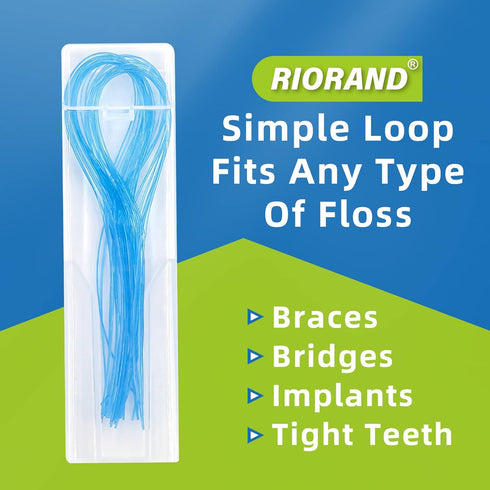 Floss Threaders,Essential Tool for Maintaining Oral Health with Braces, Bridges, and Implants 400 Count (Pack of 8)...