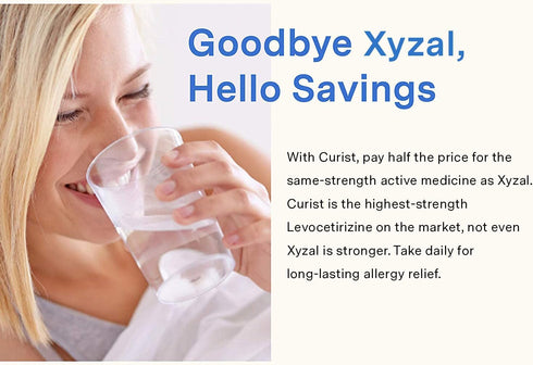 Curist - Generic Xyzal Levocetirizine 5 mg - (90 Tablets) - Allergy Pills, 24 Hour Allergy Relief - Allergy Medicine...