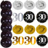 Black & Gold Glittery Happy 30th Birthday Banner,Poms,Sparkling 30 Hanging Swirls Kit for 30th Birthday Party 30th Anniversary Decorations Supplie...
