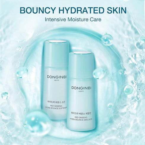 DONGINBI Red Ginseng Hydra Bounce Cream Fresh Travel Kit - Hydrating and Nourishing Skincare Set- Hydra Bounce Softener 15ml, Emulsion 15ml, Cream...