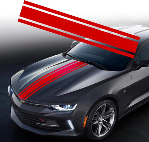 TOMALL 49"x 8.7" Car Hood Stripe Sticker Auto Racing Body Side Stripe Decal Skirt Roof Hood Bumper Decal Vinyl Modified Sticker Decoration for Car...