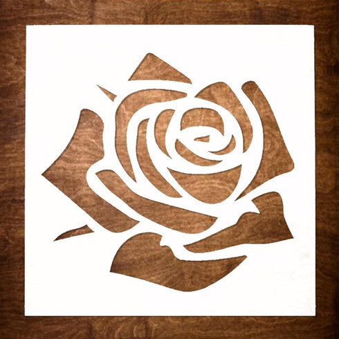DLY LIFESTYLE Rose Stencil for Painting on Wood, Canvas, Paper, Fabric, Walls and Furniture - Rose Flower Stencil - 6x6 Inches - Reusable DIY Art ...
