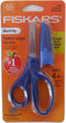 Fiskars Safety-Edge Pointed-tip Kids Scissors - 5 inches - Blue - Includes Blade Cover...