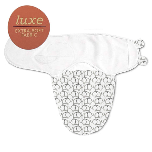 SwaddleMe Luxe Easy Change Swaddle, Ellie Elephant/Triangle Grey, Small/Medium (0-3 Months)...