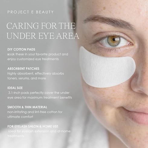 Project E Beauty 1000pcs Disposable DIY Non-Woven Eye Mask Paper DIY Cotton Eye Care Mask | for Skincare & Spa Salon Use | Cosmetic Facial Paper f...