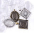 Glarks 48-Pieces Oval and Square Pendant Trays with Glass Cabochon Dome Tiles Clear Cameo for Crafting DIY Jewelry Making, 24 Sets...