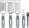 To encounter Cheese Grater, Stainless Steel Grater for Ginger, Garlic, Nutmeg, Chocolate, Vegetables, Lemon, Dishwasher Safe, Set of 5 (Grey)...