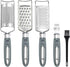 To encounter Cheese Grater, Stainless Steel Grater for Ginger, Garlic, Nutmeg, Chocolate, Vegetables, Lemon, Dishwasher Safe, Set of 5 (Grey)...