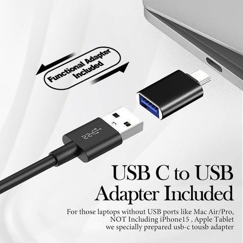 Computer Speakers for Desktop Pc, Monitor Speakers for Laptop,Pc Speakers with Loud Sound,Volume Control Easily Clamps to Monitors(USB-C to USB Ad...