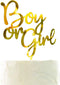 Larger Size Acrylic Mirror Gold Boy or Girl Cake Topper, Gender Reveal Cake Topper, Baby Shower Party Supplies Decoration for Cake Topper, Cake Fl...