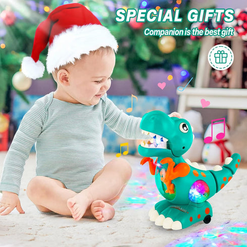 Baby Toys for Newborn, Dinosaur Tummy Time Toys, Light Up Musical Crawling Infant Toy for 0-6 6-12 Months, Children's Day Birthday Shower Gifts fo...