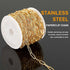 KYUNHOO 5M Gold Plated Stainless Steel Chain for Jewelry Making 4mm Wide Embossed Oval Paperclip Chain Bulk Soldered Jewelry Chain Spool with Lobs...
