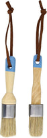 7Penn Chalk and Wax Paint Brush - 2pc Flat and Round Paint Brushes 1in Craft Paint Brushes for Furniture or Home Decor...