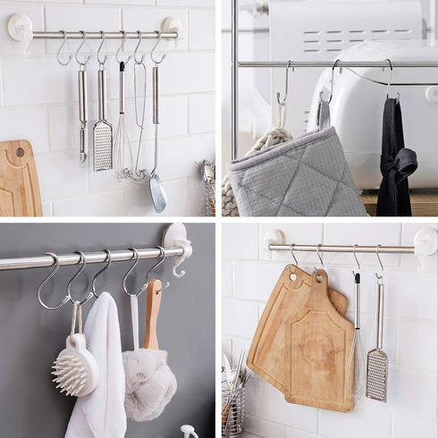 Myfolrena 20 Pack S Hooks for Hanging, 3.4 Inch Metal S Shaped Hook Heavy Duty Hanging Hooks for Pots, Pans, Plants, Bags, Cups, Clothes (Silver)...