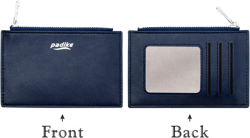 Padike Womens Slim Credit Card Holder Mini Front Pocket Wallet Coin Purse Keychain (Navy blue)…...