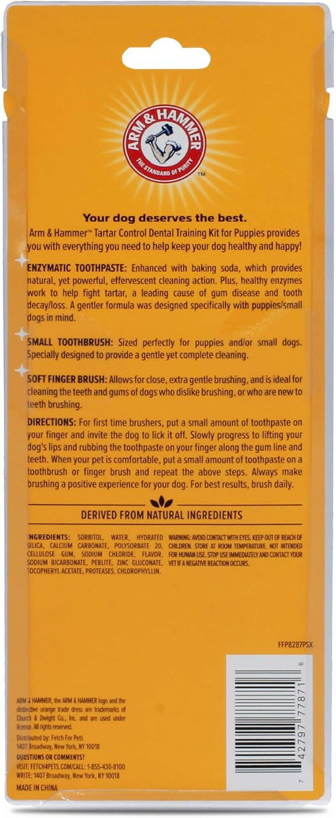 Arm & Hammer for Pets Tartar Control Dental Training Kit for Puppies | Dog Toothbrush, Toothpaste, & Fingerbrush, Total Kit for Ideal Puppy Dental...