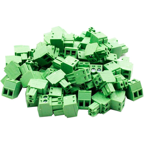 20 pcs 2 Pin KF2EDG 3.81mm/0.15" Pitch Pluggable PCB Angle Screw Terminal Block Plug Connector Socket Panel Mount DIY...