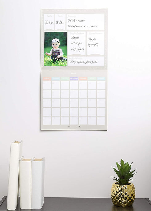Pearhead Baby's First Year Calendar, Track Every Milestone and Memory, Full Year Milestone Tracker, Baby Keepsake, Gift For Baby Girl and Baby Boy...