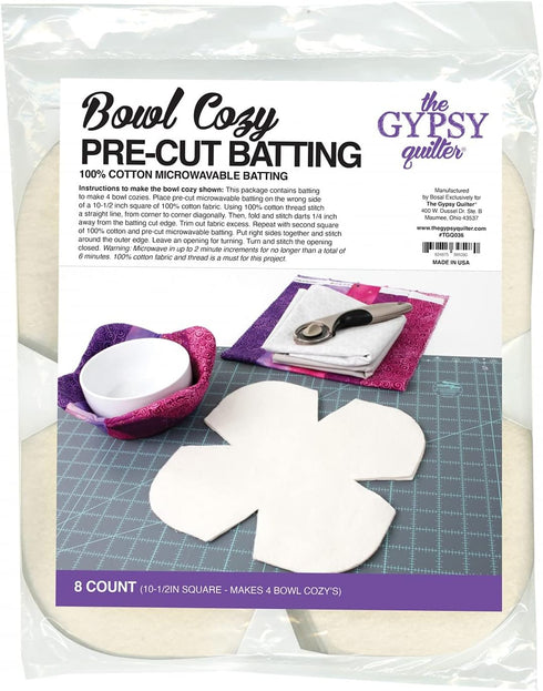 Gypsy Quilter Bowl Cozy Pre Cut Batting 8ct...