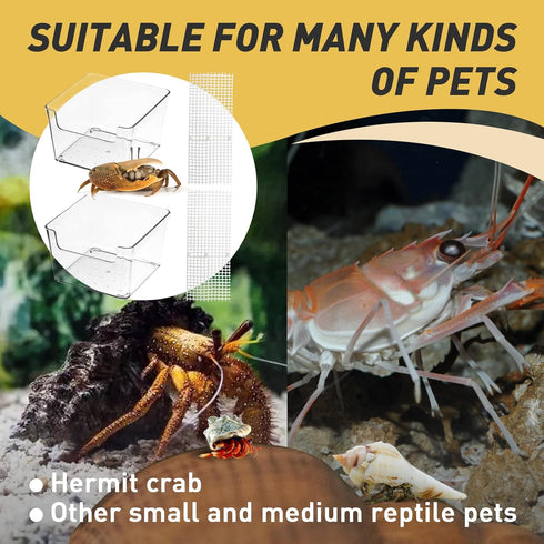 2 Packs Hermit Crab Water Tank - Ideal Hermit Crab Pool and Tank Combination - Hermit Crab Water Tank with Cuttable Climbing Ramp...