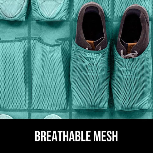 Gorilla Grip Slip Resistant Breathable Space Saving Mesh Large 24 Pocket Shoe Organizer, Up to 40 Pounds, Over the Door, Sturdy Closet Storage Rac...