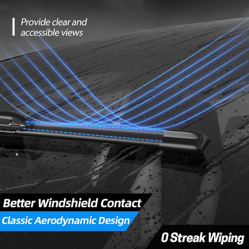 OEM Quality 24"+18" Front Windshield Wiper Blades - Replacement for Hyundai Elantra 2009-2012, Santa Fe 2006-2012, Premium All-Seasons Durable Sta...
