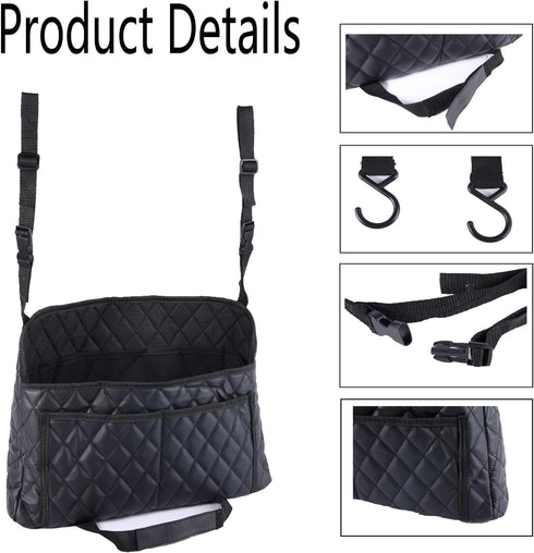 Car Pocket Handbag Holder Purse Hook for Car Leather Seat Back Organizer Holder Barrier of Backseat Pet Kids for Car Handbag Holder Between Two Se...