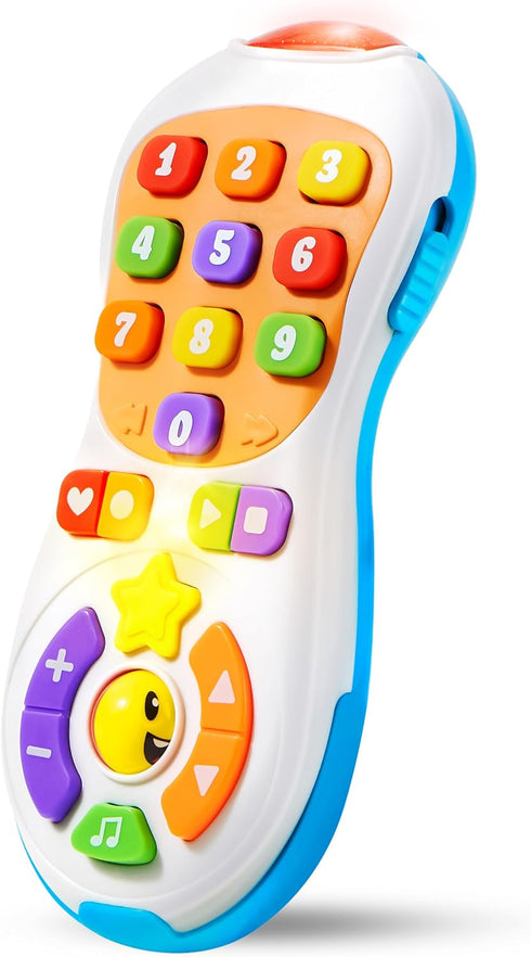 JOYIN Baby Toys 6-12 Months - TV Remote Control Toy with 40+ Music and Learning Phrases & Volume Control, Fun Toddler Learning Gifts for 1 2 3 Yea...