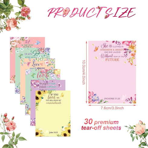 12 Pcs Cute Sticky Notes Biblical Sticky Notes 3 x 4 Inch Religious Sticky Note Pads Inspirational Sticky Notes Self Stick Note Pads for Reminders...