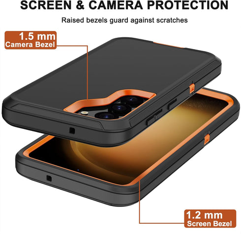 for Samsung Galaxy S23 Case with Belt Clip Holster, 2X Screen Protector, Military Grade Protection Heavy Duty Full Body Shockproof Dust-Proof Rugg...