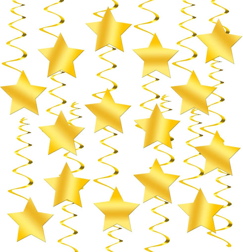 KatchOn, Gold Star Hanging Swirls - Pack of 30, No DIY | Gold Star Decorations for Party | Hanging Stars Decoration for Birthday, Wedding, Anniver...