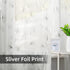 Silver Foil Print Voile Sheer Curtains, Leaves Grommet Top Window Drapes 72 Inches Long, Luxury Metallic Bronzing Treatment Panels for Home Window...