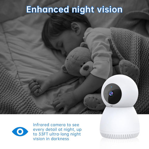 Indoor Camera,1080P Pet Camera Baby Monitor, Cameras for Home Security Indoor, Baby/Pet Camera with Phone App with AI Motion Detection, 2-Way Talk...