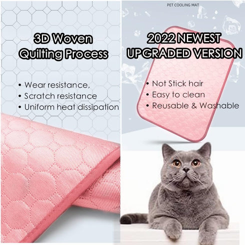 SOMOYA Dog Self Cooling Mat Pet Washable Pads Blanket Hot Weather Sleeping Kennel Mat,Ice Silk Sleep Mat Pad Non-Toxic Breathable Sleep Bed for La...