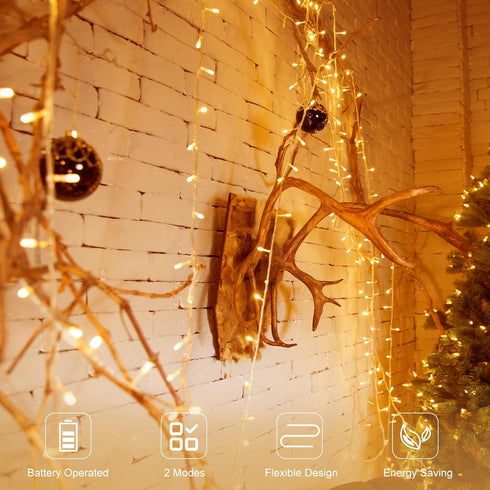 4 Pack LED String Lights Battery Operated, 13.2Ft 40 LED Clear Wire Fairy String Lights, Twinkle Lights Outdoor for Garden Wedding Party Anniversa...