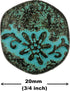 Bezelry 10 Pieces Hexagon Vine Flower Metal Shank Buttons. 20mm (3/4 inch) (Green Patina Varnished)...
