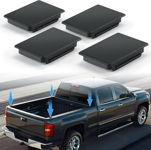 JOYTUTUS Stake Pocket Cover Trucks Bed Rail Stake Covers Compatible with 1999-2014 Chevy Silverado and 2010-2014 GMC Sierra - 4 Pack...